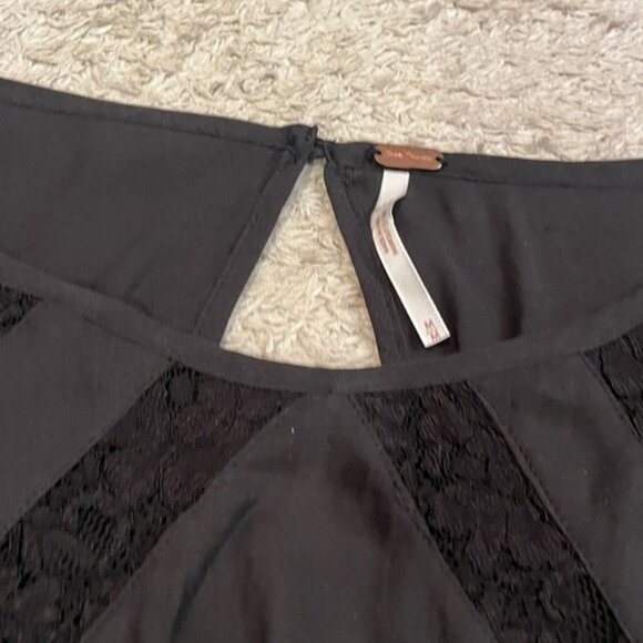 free people geometry lessons Long Sleeve Blouse with Lace Detail m - Picture 3 of 5